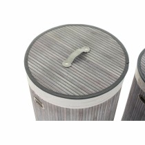 Set of Baskets DKD Home Decor Beige Grey Bamboo 38 x 38 x 60 cm 3 Pieces