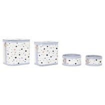 Lot de paniers DKD Home Decor Blanc Noir Gris Doré Bambou Etoiles 41 x 31 x 42 cm 4 Pièces
