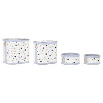 Set of Baskets DKD Home Decor White Black Grey Golden Bamboo Stars 41 x 31 x 42 cm 4 Pieces
