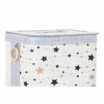 Lot de paniers DKD Home Decor Blanc Noir Gris Doré Bambou Etoiles 41 x 31 x 42 cm 4 Pièces