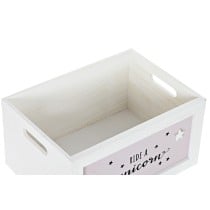 Lot de paniers DKD Home Decor Jaune Blanc Gris Rose Bois de paulownia Enfant 40 x 30 x 55 cm 5 Pièces (5 Unités)