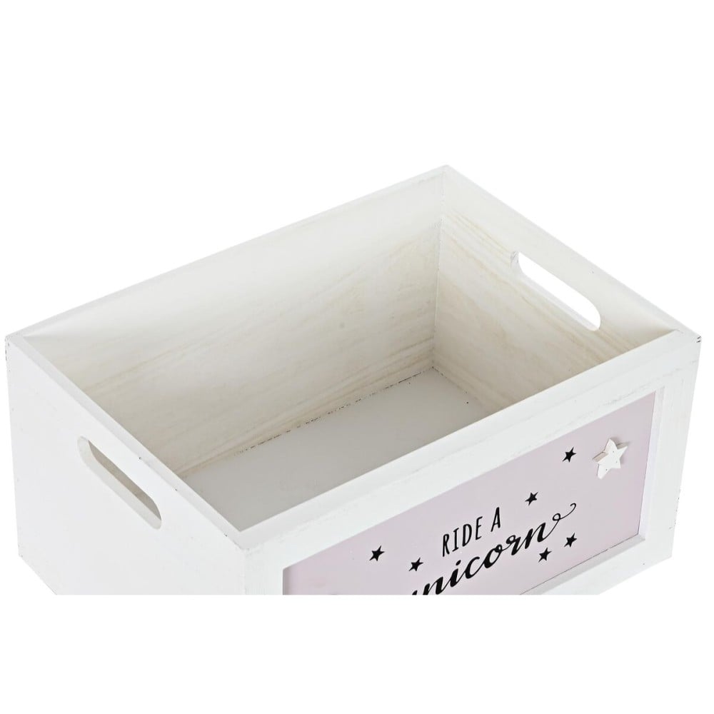 Lot de paniers DKD Home Decor Jaune Blanc Gris Rose Bois de paulownia Enfant 40 x 30 x 55 cm 5 Pièces (5 Unités)