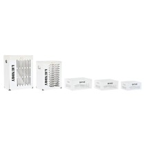 Lot de paniers DKD Home Decor Blanc Noir Beige Bois MDF 40 x 30 x 56 cm 5 Pièces (5 Unités)