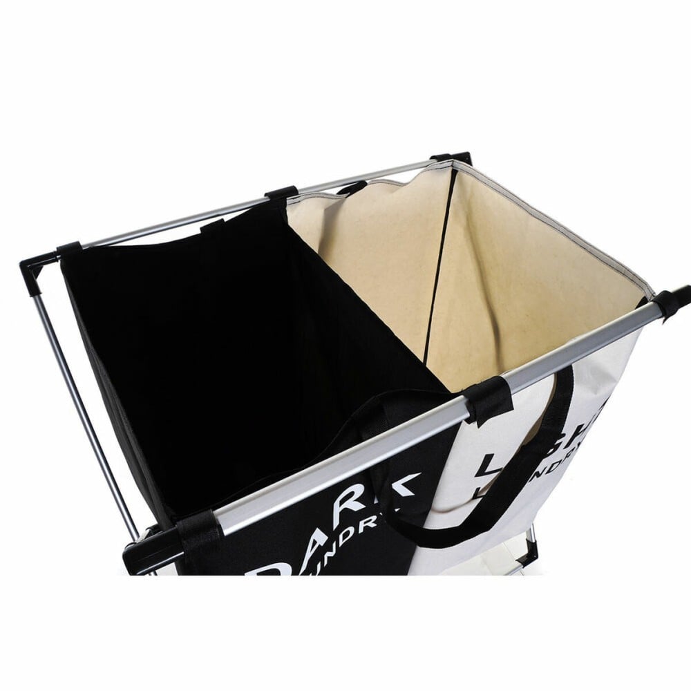Panier à linge DKD Home Decor Pliable Double Métal Polyester (63 x 37 x 61 cm)