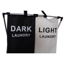 Panier à linge DKD Home Decor Pliable Double Métal Polyester (63 x 37 x 61 cm)