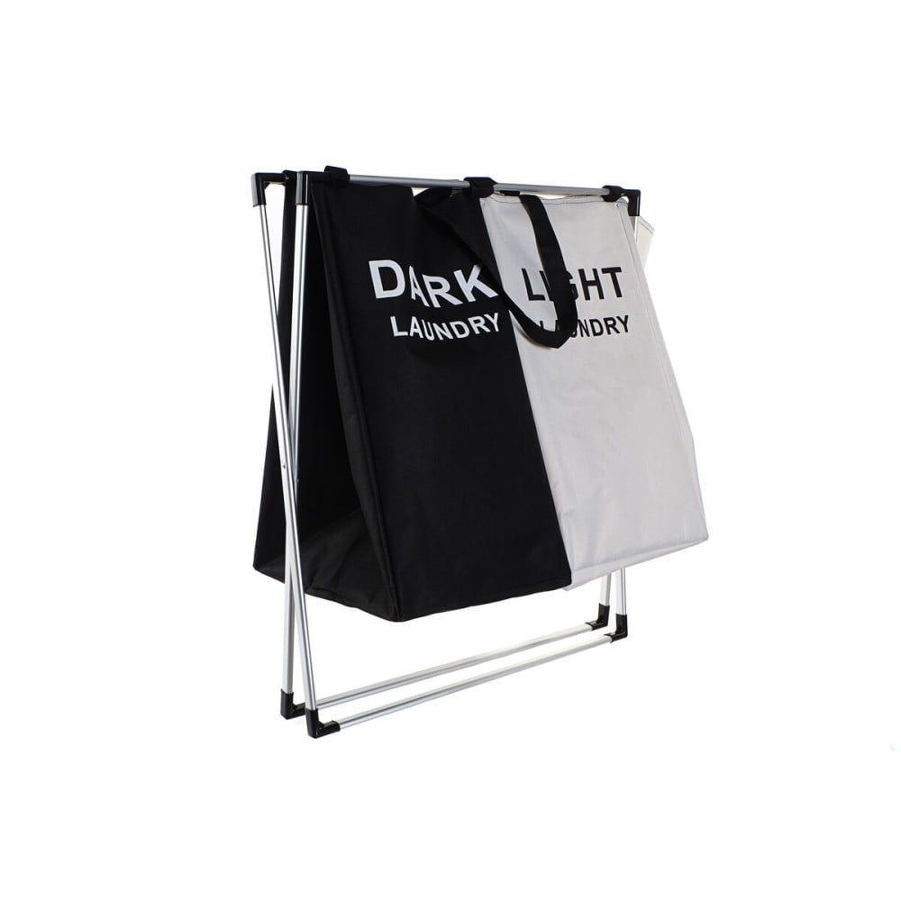 Panier à linge DKD Home Decor Pliable Double Métal Polyester (63 x 37 x 61 cm)