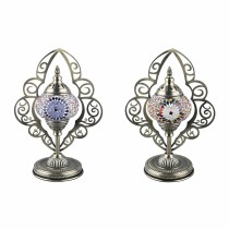 Tischlampe DKD Home Decor Kristall Mosaik Metall Bunt Araber (20 x 15 x 42 cm) (2 Stück)