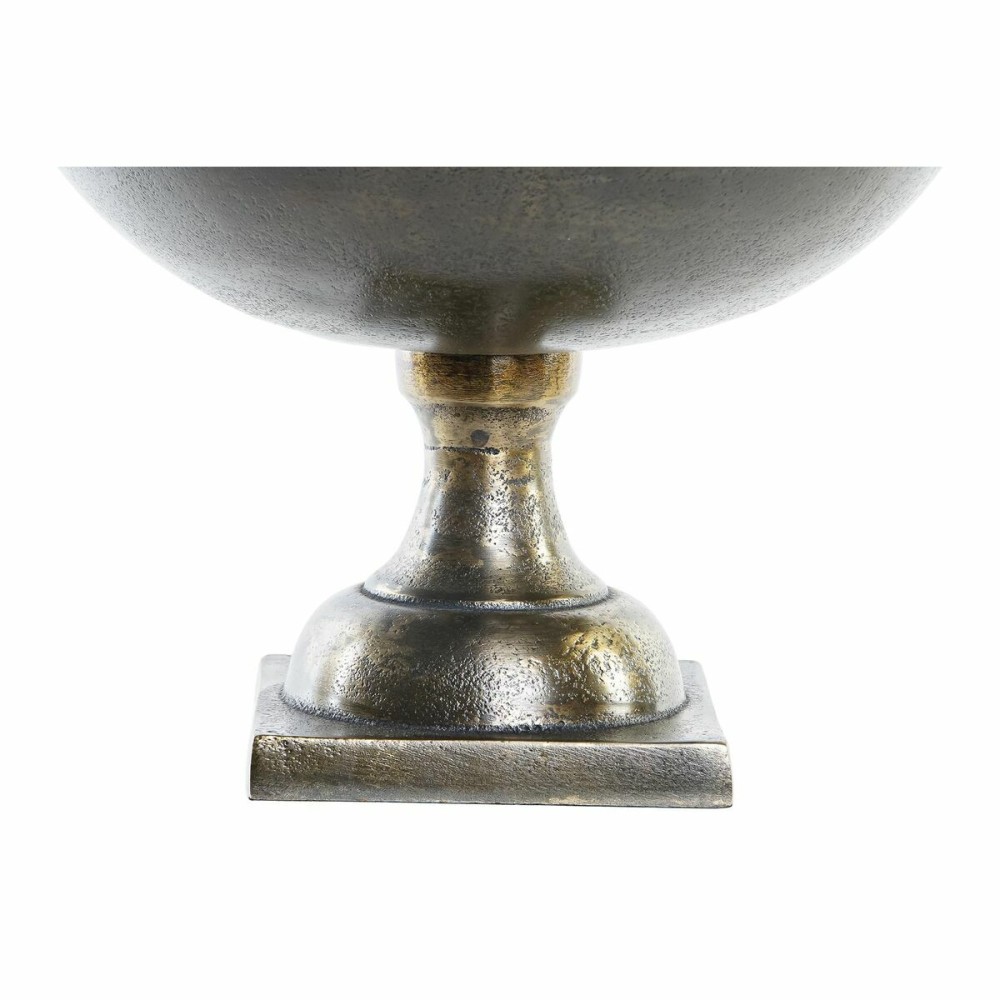 Centerpiece DKD Home Decor Golden Silver Aluminium 25 x 25 x 19 cm (2 Units)