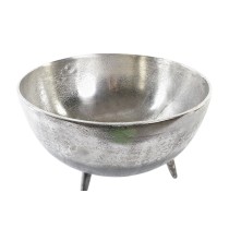 Centerpiece DKD Home Decor Golden Silver Aluminium 31 x 31 x 19,5 cm (2 Units)