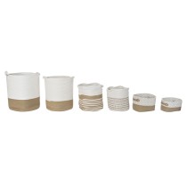 Korb-Set DKD Home Decor Weiß Braun Jute 45 x 45 x 54 cm