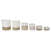 Set de basket DKD Home Decor Blanc Marron Jute 45 x 45 x 54 cm