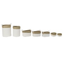 Set de basket DKD Home Decor Blanc Marron Fibre naturelle 41 x 41 x 52,5 cm