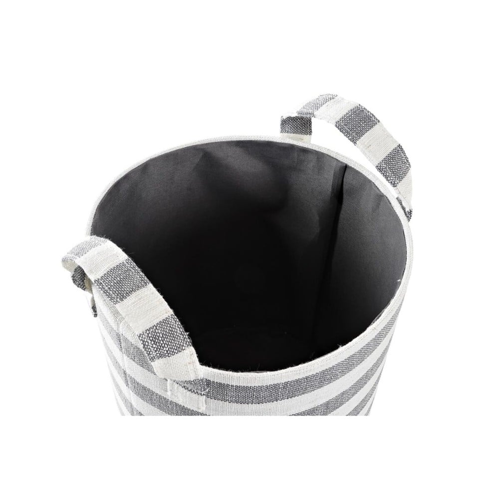 Set de basket DKD Home Decor Blanc Gris Rayures 35 x 35 x 40 cm 3 Pièces (3 Unités)