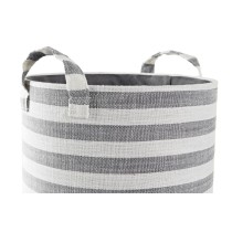 Basket set DKD Home Decor White Grey Stripes 35 x 35 x 40 cm 3 Pieces (3 Units)