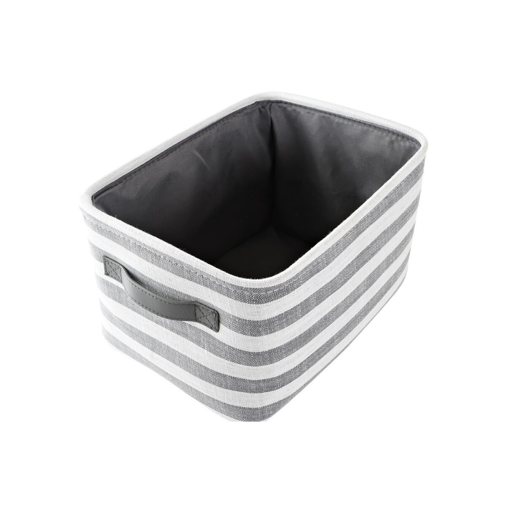 Korb-Set DKD Home Decor Weiß Grau Streifen 42 x 32 x 25 cm 3 Stücke