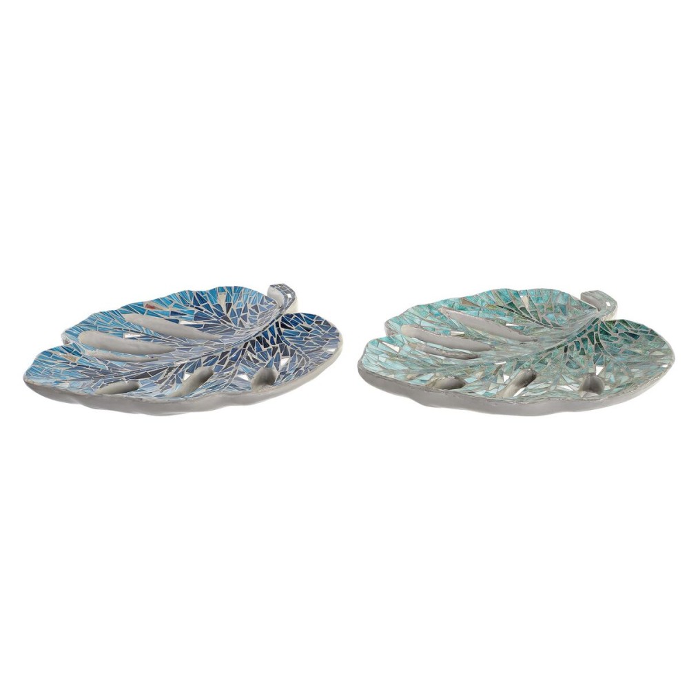 Centerpiece DKD Home Decor Blue Green Resin Crystal 45 x 36 x 9 cm 43 x 36 x 9 cm (2 Units)