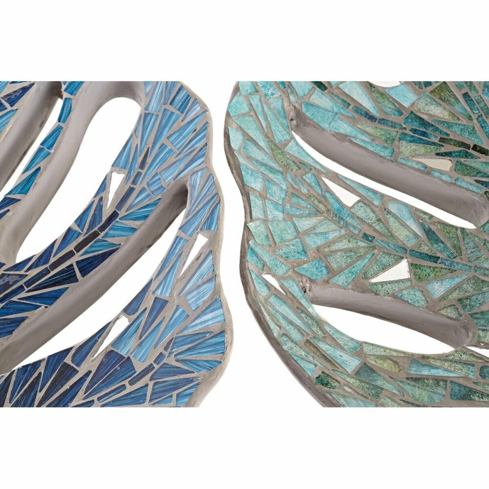Centerpiece DKD Home Decor Blue Green Resin Crystal 45 x 36 x 9 cm 43 x 36 x 9 cm (2 Units)