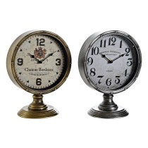 Table clock DKD Home Decor Golden Silver Vintage (2 Units)