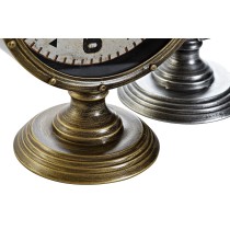 Table clock DKD Home Decor Golden Silver Vintage (2 Units)