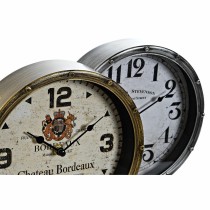 Table clock DKD Home Decor Golden Silver Vintage (2 Units)