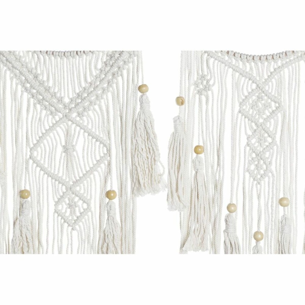 Décoration Suspendue DKD Home Decor 25 x 1 x 93 cm Marron Blanc (2 Unités)
