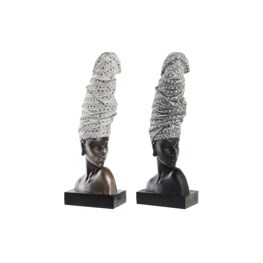Deko-Figur DKD Home Decor Harz Afrikanerin (15,5 x 13,5 x 42 cm) (2 Stück)