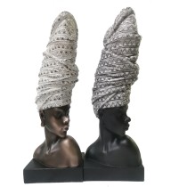 Deko-Figur DKD Home Decor Harz Afrikanerin (15,5 x 13,5 x 42 cm) (2 Stück)