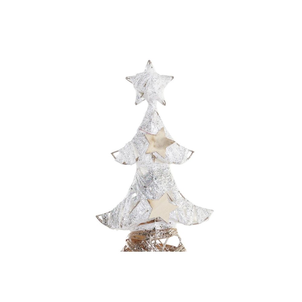 Weihnachtsbaum DKD Home Decor Gold Weiß Rattan (32 x 10 x 56 cm) (40 x 20 x 56 cm) (2 Stück)