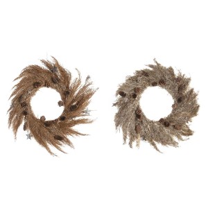 Weihnachtskranz DKD Home Decor Blume (2 Stück) (60 x 5 x 60 cm)