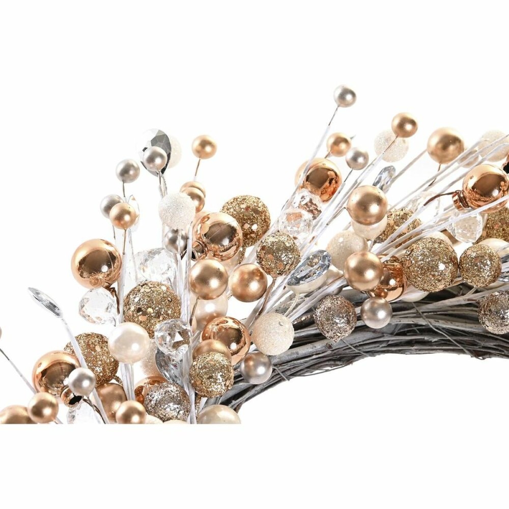 Weihnachtskranz DKD Home Decor Rot Silberfarben Gold Metall Weiß (40 x 10 x 40 cm) (2 Stück)