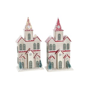 Weihnachtsschmuck DKD Home Decor Haus MDF (13 x 8 x 28 cm) (2 Stück)