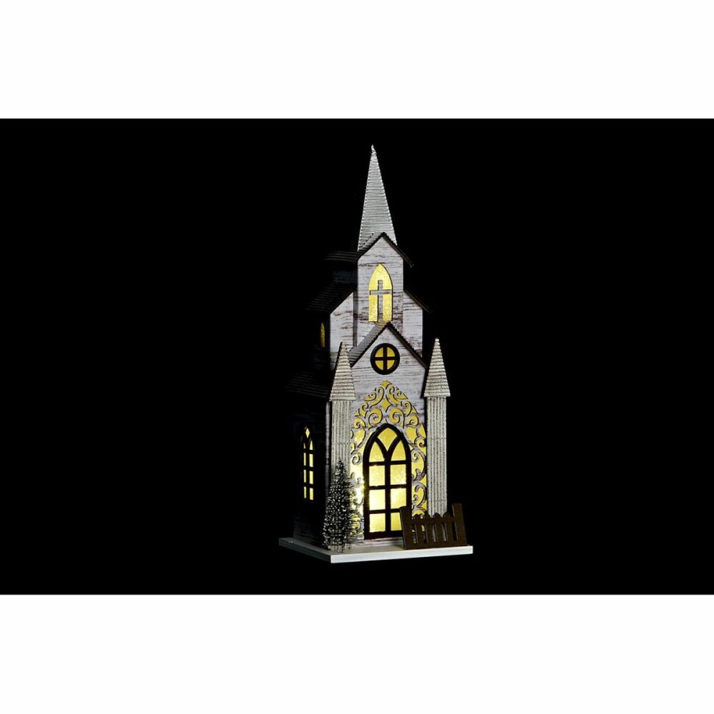 Weihnachtsschmuck DKD Home Decor Kirche MDF (12,5 x 11 x 33 cm) (2 Stück)