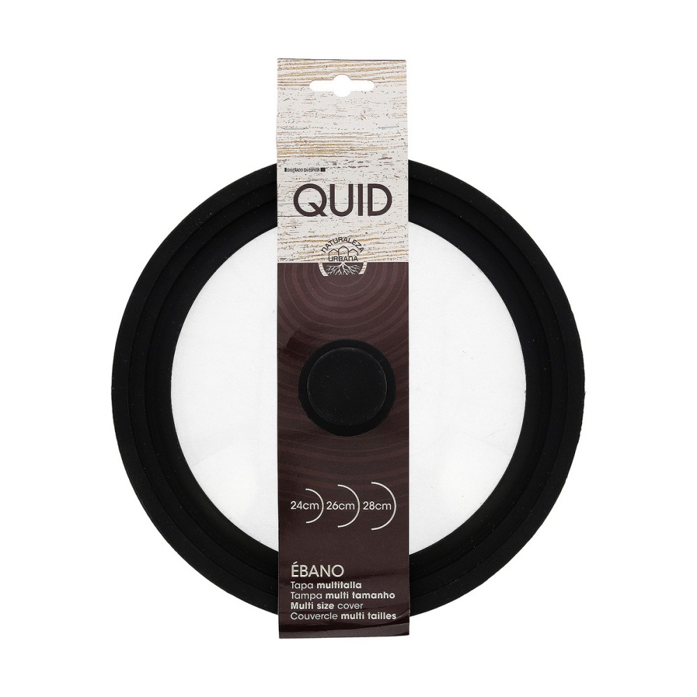 Pan lid Quid Ebano Black Glass Ø 28 cm