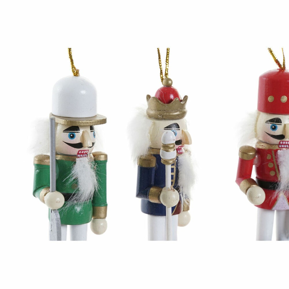 Décorations de Noël DKD Home Decor Bois Casse-Noisette (3 x 3 x 10 cm) (4 Unités)