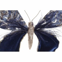 Décorations de Noël DKD Home Decor Polyester Papillon (2 Unités) (23 x 3 x 19 cm)
