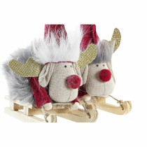 Weihnachtsschmuck DKD Home Decor Rot Grau Gold Weiß Rentier (15 x 5,5 x 16,5 cm) (2 Stück)