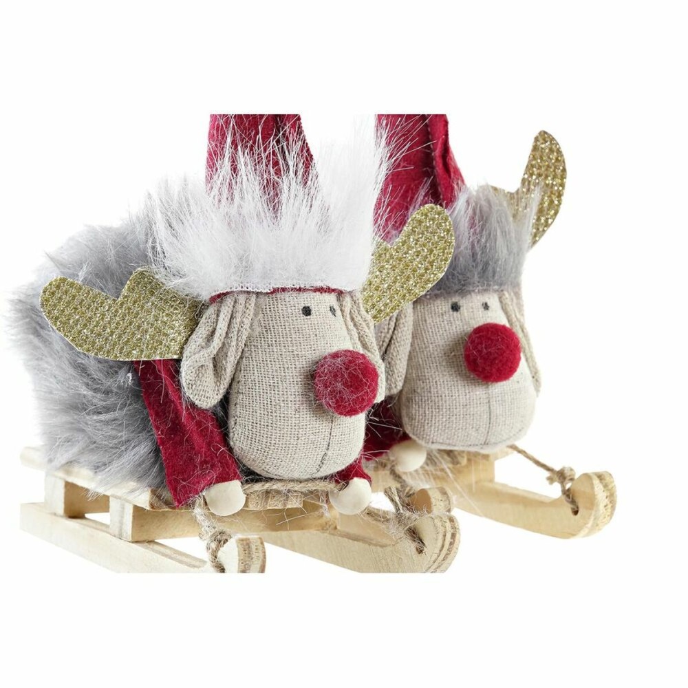 Décorations de Noël DKD Home Decor Polyester Renne (15 x 5,5 x 16,5 cm) (2 Unités)