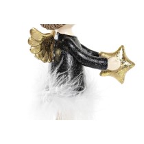 Weihnachtsschmuck DKD Home Decor Schwarz Gold Weiß Harz Engel (8 x 9 x 20 cm) (2 Stück)