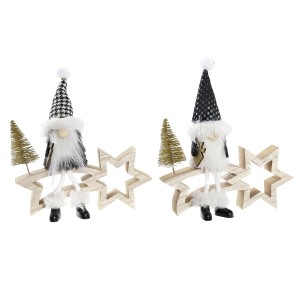 Étoile de Noël DKD Home Decor Polyester MDF Étoile (2 Unités) (18 x 6 x 19 cm)