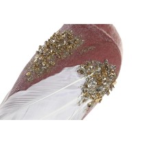 Weihnachtsschmuck DKD Home Decor Rosa Gold Weiß Fugl (20 x 9 x 46 cm) (2 Stück)