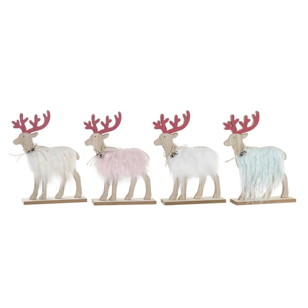Weihnachtsschmuck DKD Home Decor Polyester MDF Rentier (23 x 5 x 16 cm) (4 Stück)