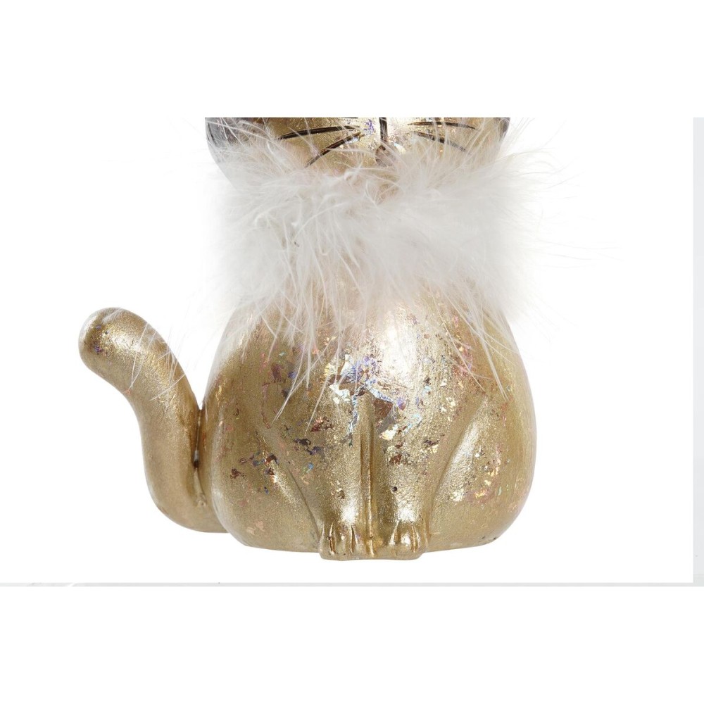 Weihnachtsschmuck DKD Home Decor Gold Weiß Harz Wagenheber (9 x 6 x 15 cm) (2 Stück)