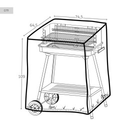 Schutzhülle für Grill Aktive Schwarz 6 Stück 74,5 x 109 x 64,5 cm
