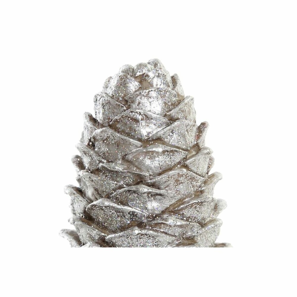 Weihnachtsschmuck DKD Home Decor Silberfarben Gold Ananas Harz (13 x 7,5 x 7,5 cm) (3 Stück)