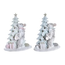 Décorations de Noël DKD Home Decor Souris Résine (13 x 8,5 x 16 cm) (2 Unités)