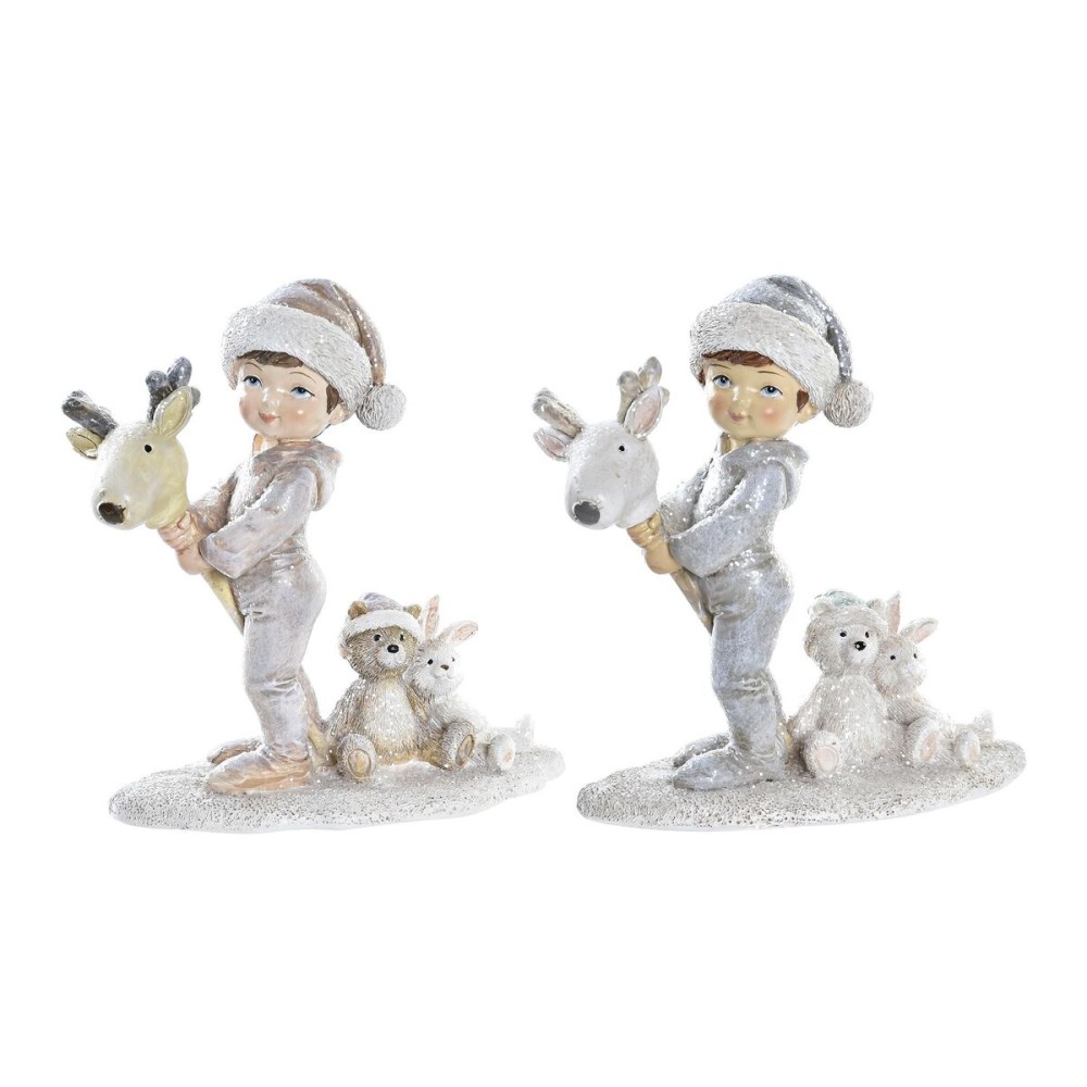 Weihnachtsschmuck DKD Home Decor Harz Kind (11 x 5,5 x 12 cm) (2 Stück)