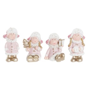 Décorations de Noël DKD Home Decor Résine Ange (3,5 x 2,5 x 4 cm) (4 Unités)