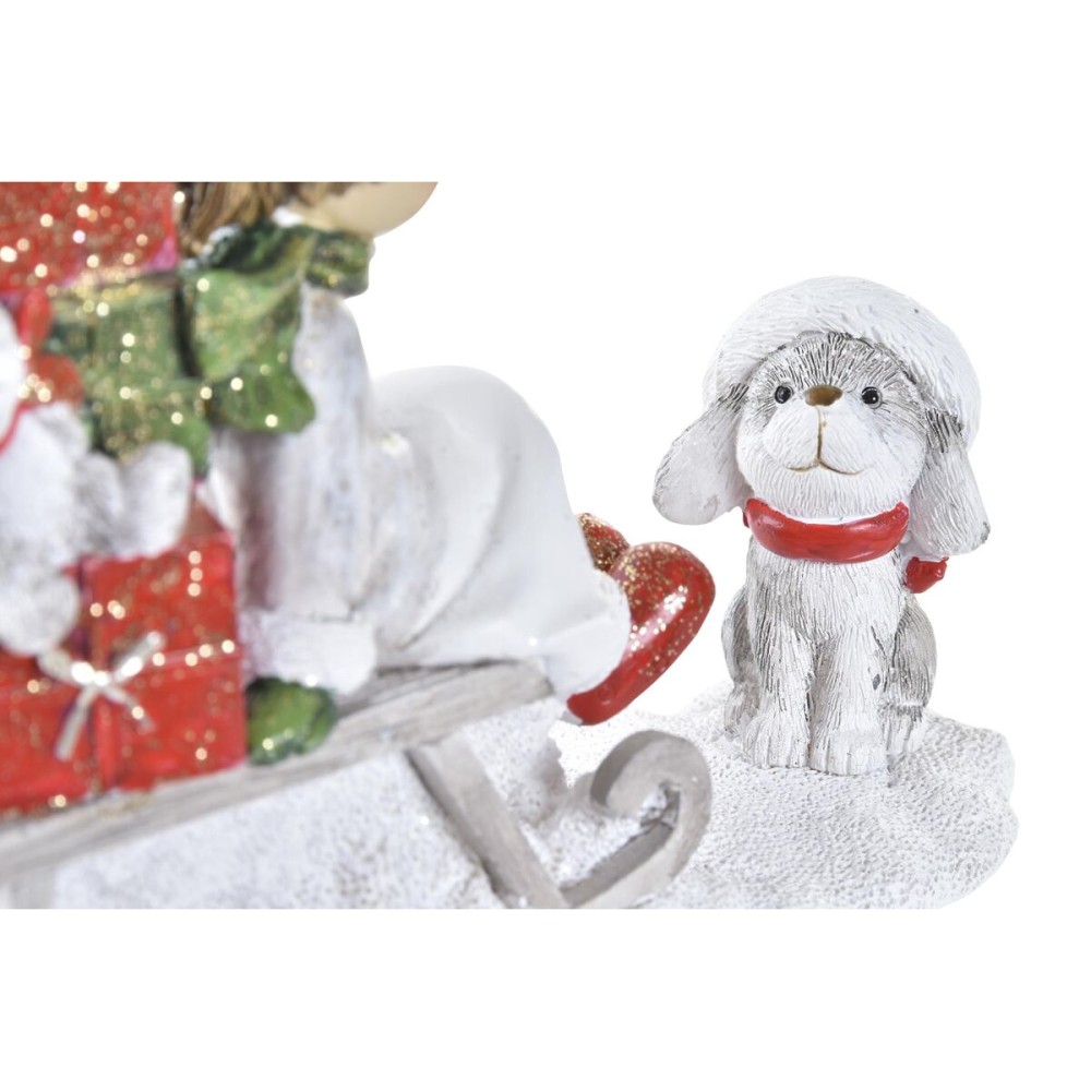 Weihnachtsschmuck DKD Home Decor Rot Gold Weiß Harz (14,5 x 7 x 12,5 cm) (2 Stück)