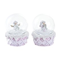 Bonhomme de Neige DKD Home Decor Blanc Rose 7 x 7 x 9 cm (2 Unités)