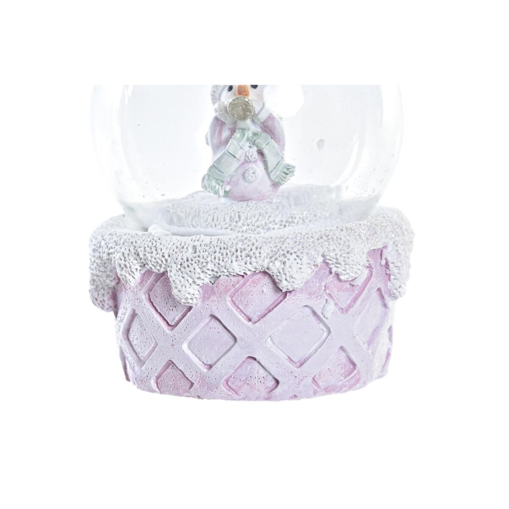 Bonhomme de Neige DKD Home Decor Blanc Rose 7 x 7 x 9 cm (2 Unités)